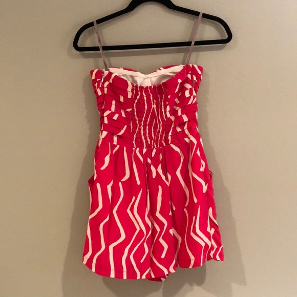 Charlie Jade // Strapless Silk Pink Romper - Picture 2 of 5